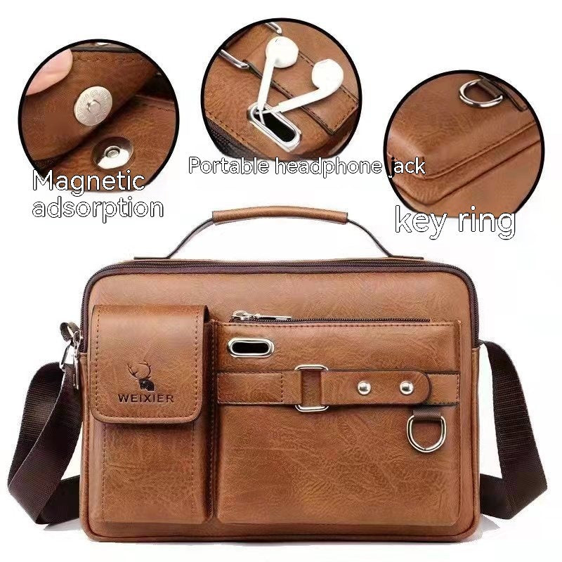 men's PU leather shoulder bag, view 4 - MRSLM