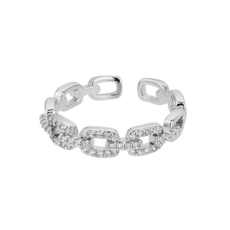 cubic zirconia chain ring, view 3 - MRSLM