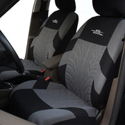 embroidered car seat covers with tire track detail, view 10 - MRSLM