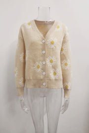women's daisy embroidered knit cardigan, view 7 - MRSLM