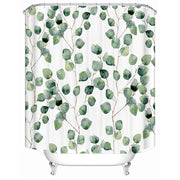 green leaves waterproof shower curtain, view 2 - MRSLM