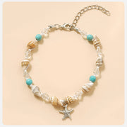 starfish and green stone beaded anklet - MRSLM