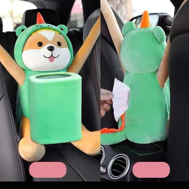 cartoon plush car tissue holder, view 8 - MRSLM