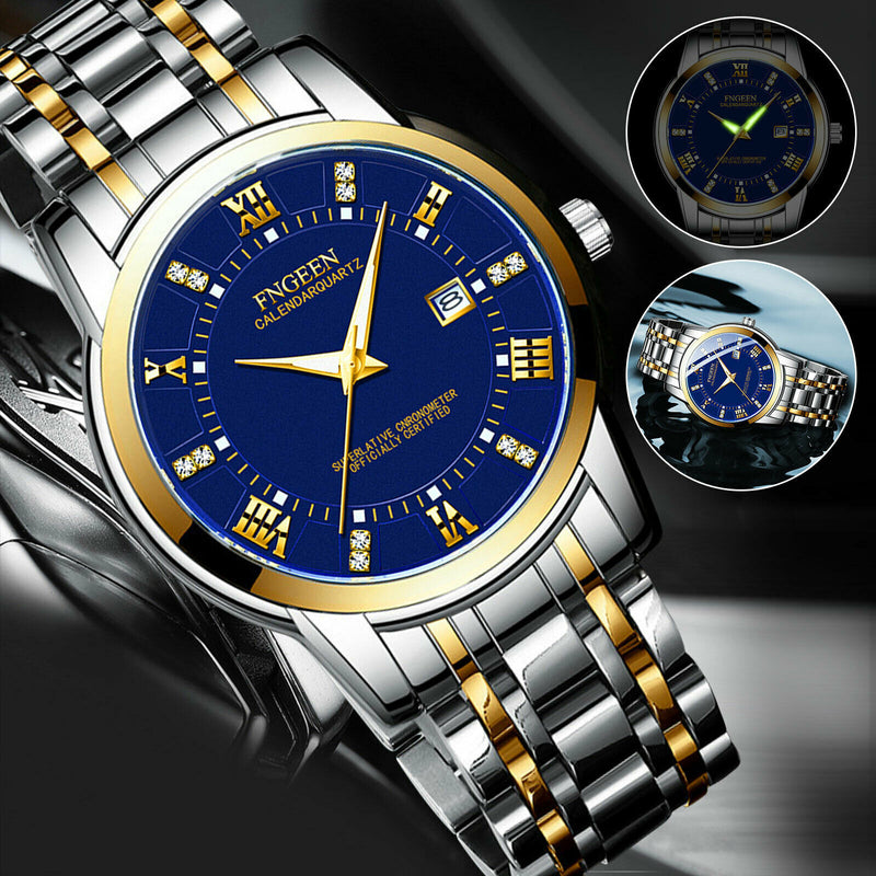 men's stainless steel luminous quartz watch, view 8 - MRSLM
