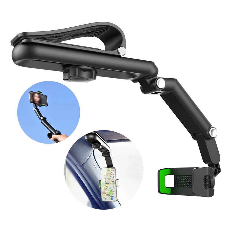 Rearview mirror car phone mount, view 2 - MRSLM