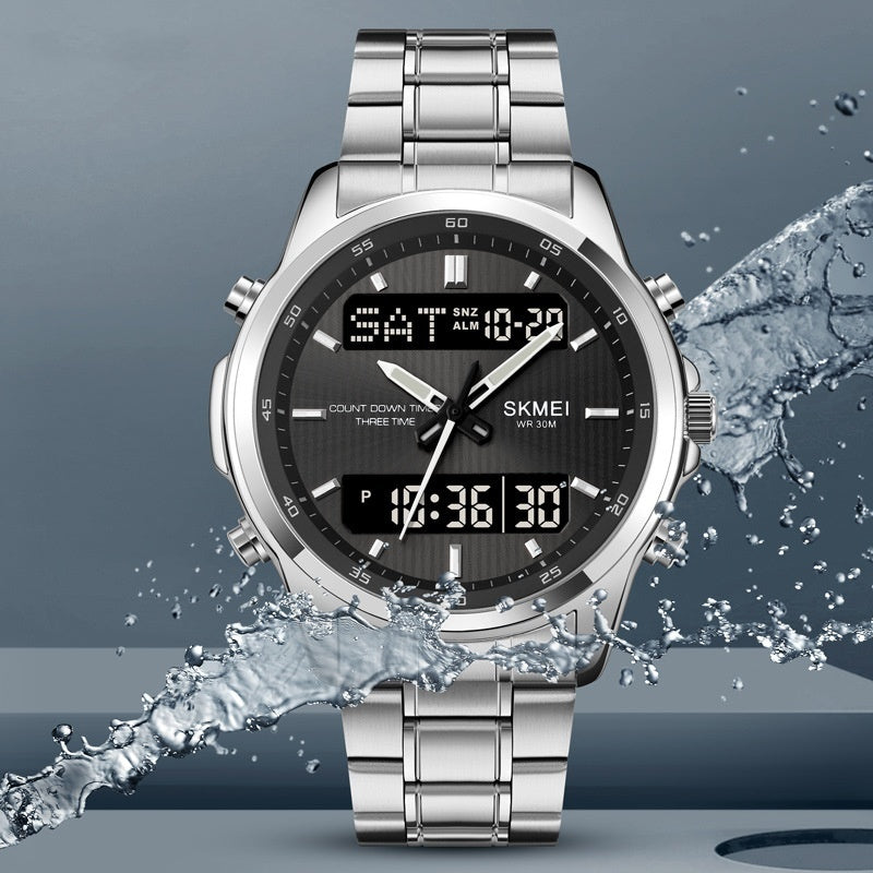 men's double display steel watch - MRSLM