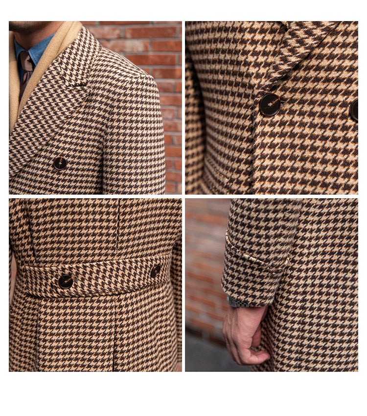 thick houndstooth vintage coat, view 5 - MRSLM