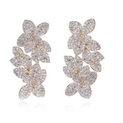 exaggerated gold-plated zircon statement earrings, view 3 - MRSLM