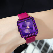women's square dial leather strap watch - MRSLM