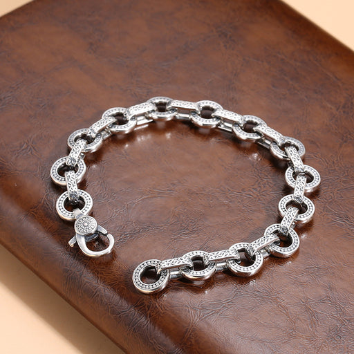 sterling silver antique ring buckle bracelet - MRSLM