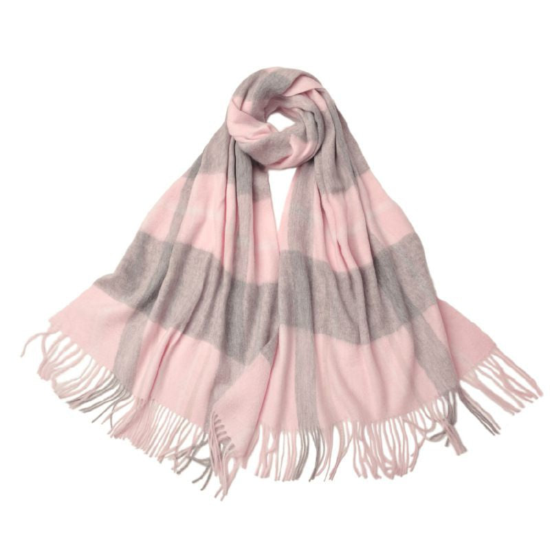 elegant plaid wool shawl, view 7 - MRSLM
