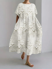 women's loose round neck printed dress, view 13 - MRSLM