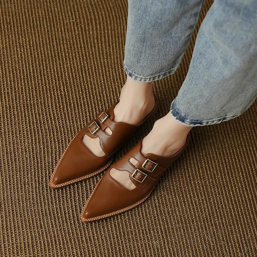 leather slingback mules - MRSLM
