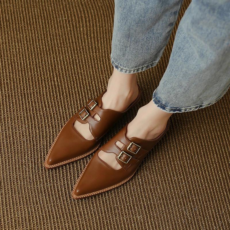 leather slingback mules, view 18 - MRSLM