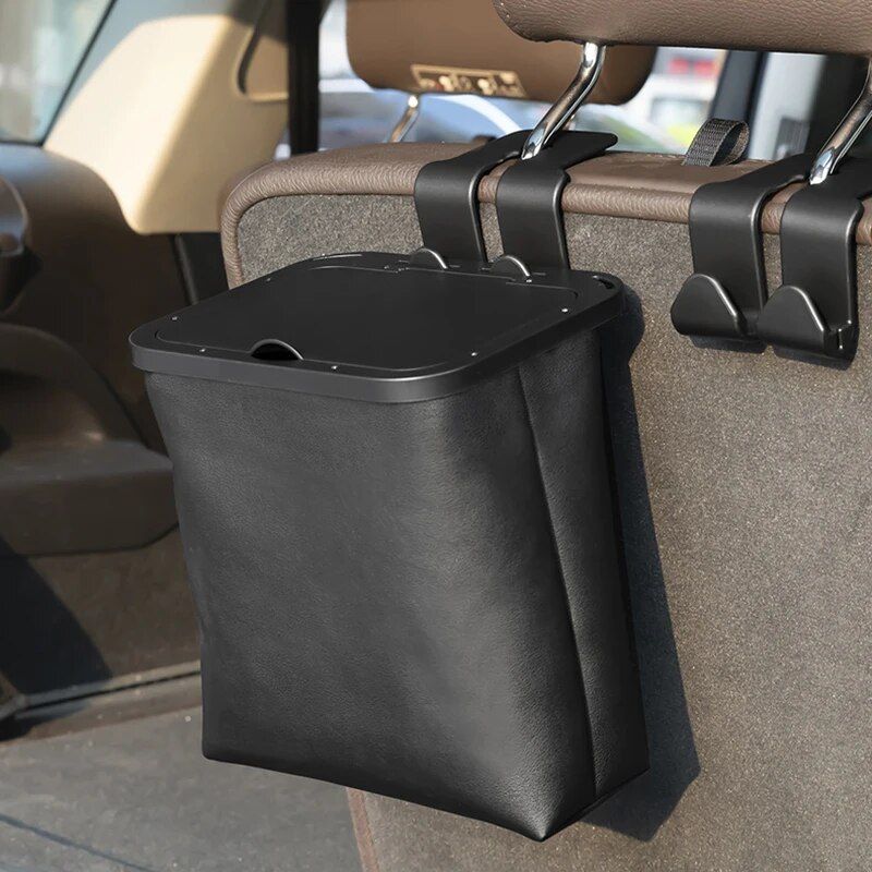 leather car trash can, view 3 - MRSLM