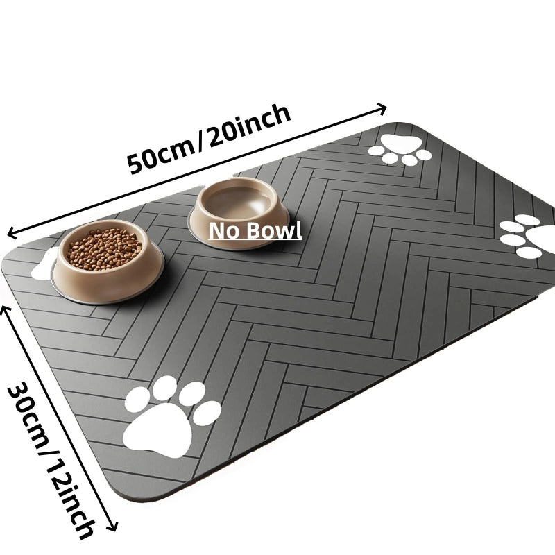 absorbent pet feeding mat with waterproof rubber backing, view 2 - MRSLM