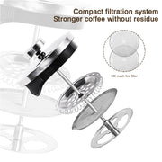 600ml portable French press coffee maker, view 3 - MRSLM