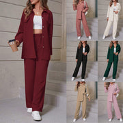 women's lapel cardigan casual suit set, view 5 - MRSLM