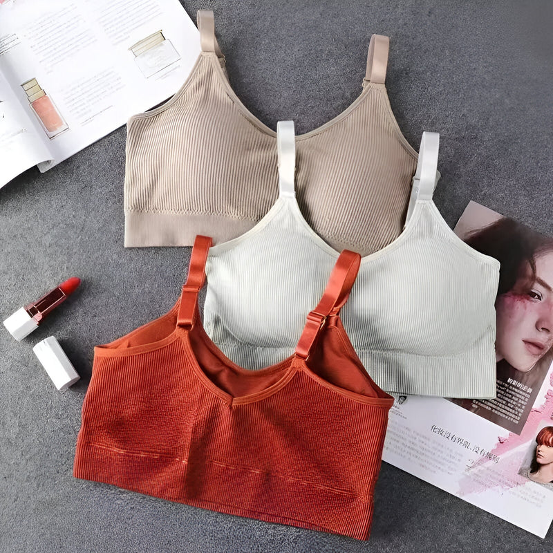 seamless wire-free women's fitness bralette, view 11 - MRSLM
