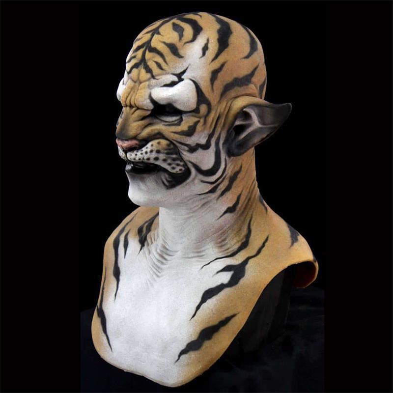 Tiger beast horror mask, view 2 - MRSLM