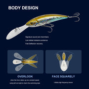 floating hard bait fishing lure, view 3 - MRSLM