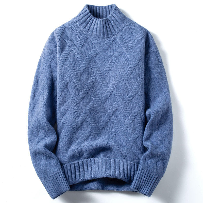 Men's mock neck knit sweater, view 5 - MRSLM