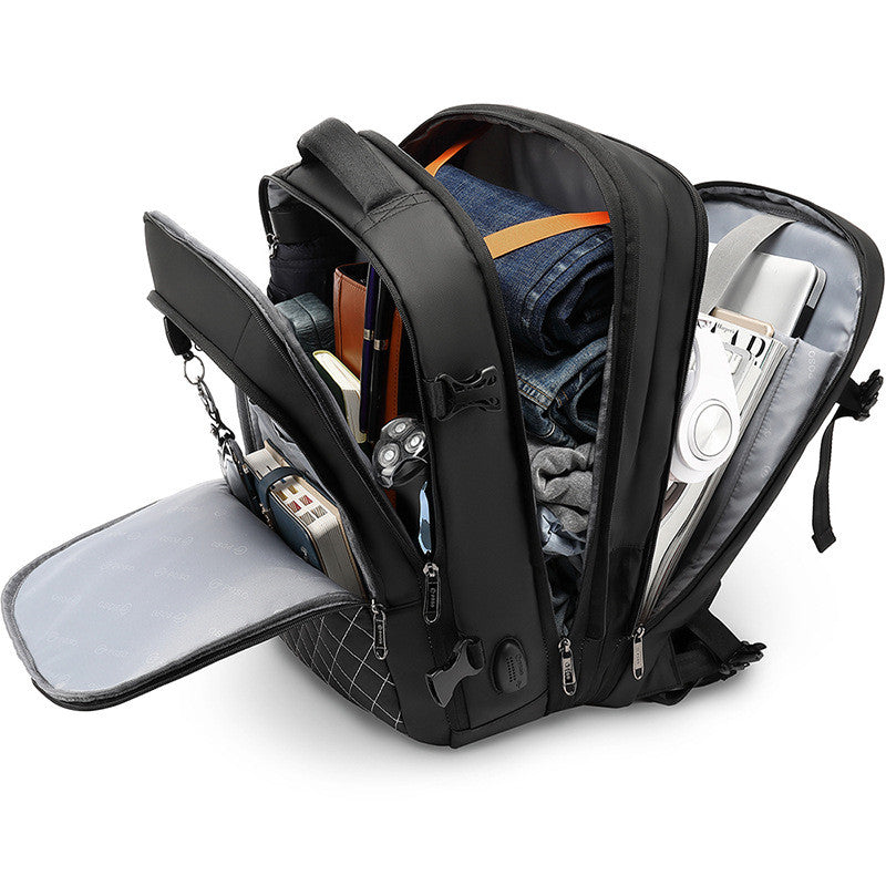 Expandable computer travel backpack, view 5 - MRSLM