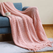 Nordic knit tassel throw blanket, view 14 - MRSLM