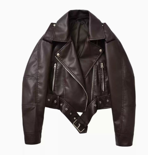 washed motorcycle jacket for women, view 15 - MRSLM