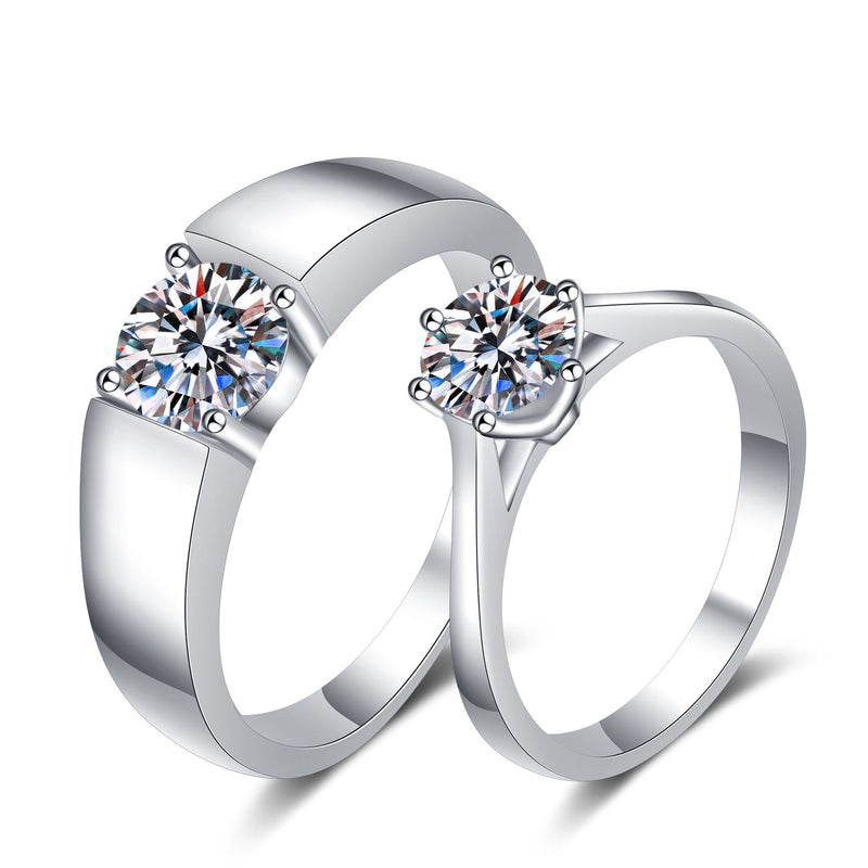 crown couple sterling silver ring, view 5 - MRSLM
