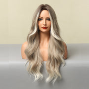 medium large wave mixed color wig, view 3 - MRSLM