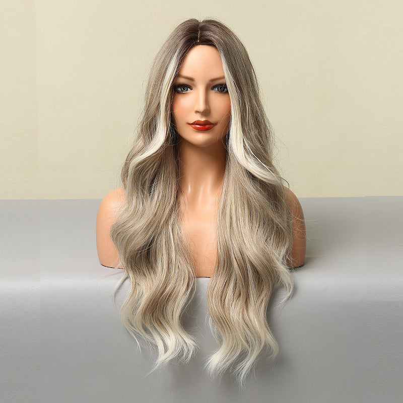 medium large wave mixed color wig, view 3 - MRSLM