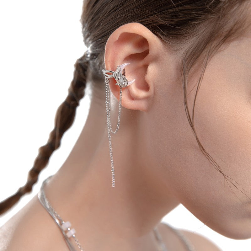 women's non-pierced tassel earrings, view 5 - MRSLM