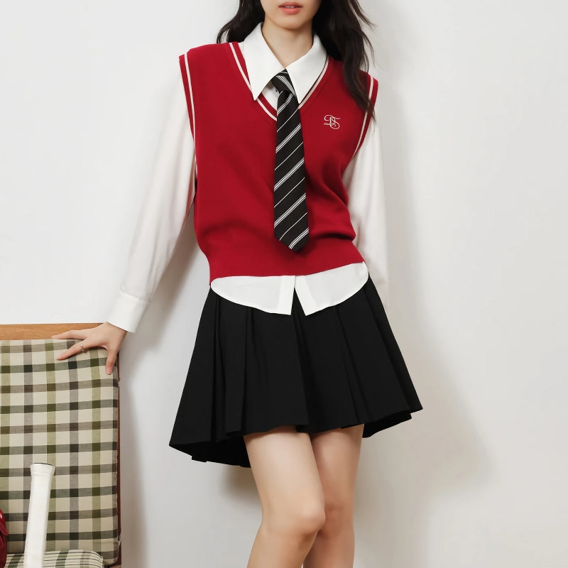 retro embroidered knitted vest - MRSLM