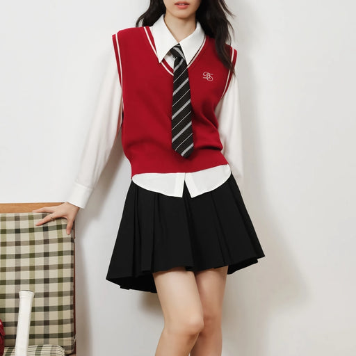 retro embroidered knitted vest - MRSLM