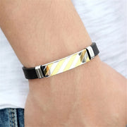 geometric stripe cuff bracelet, view 7 - MRSLM