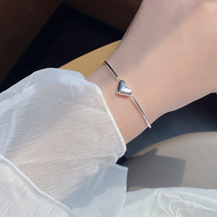 Light Luxury Whole Body Sterling Silver Love Bracelet Ins Niche Design