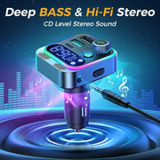 bluetooth 5.3 FM transmitter with dual mics, view 4 - MRSLM