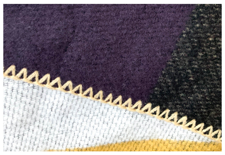 thick plaid shawl, view 3 - MRSLM