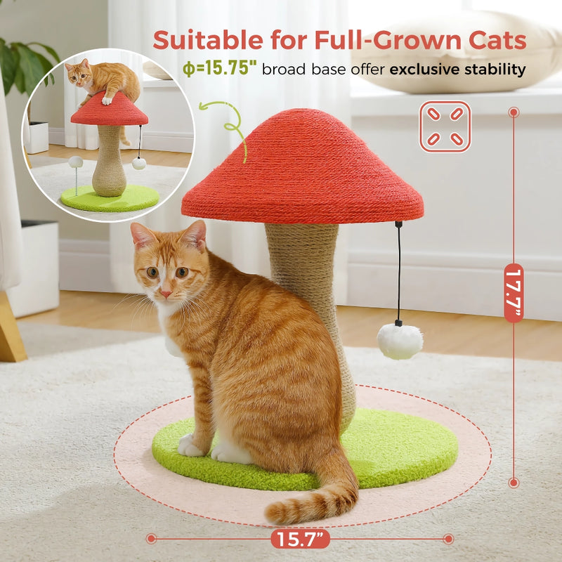 cat scratching post with natural sisal rope, view 5 - MRSLM