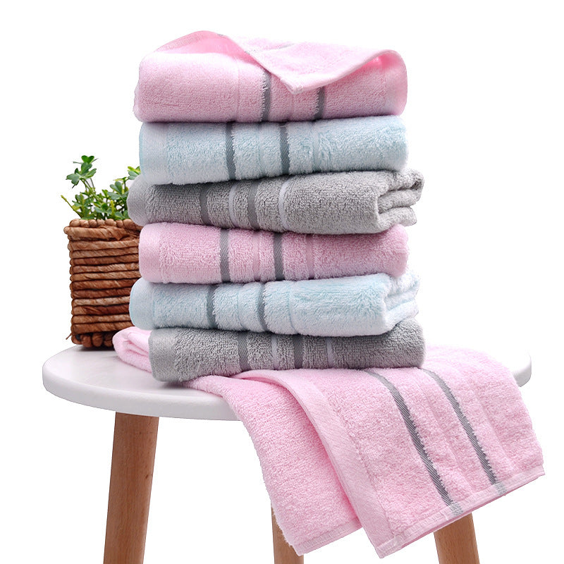 thick striped cotton face and hand towel, view 7 - MRSLM