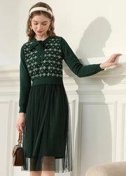 bow knitted winter dress, view 5 - MRSLM