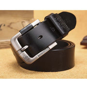men's cowhide pin buckle belt, view 3 - MRSLM