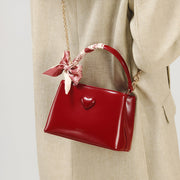 red cowhide leather handheld bag - MRSLM