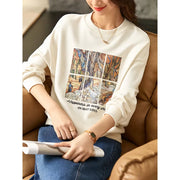 graphic print long sleeve pullover, view 2 - MRSLM