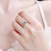 1 carat moissanite six claw silver ring - MRSLM