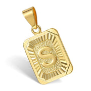 gold plated initial necklace, view 14 - MRSLM