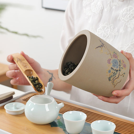 zisha ceramic tea caddy - MRSLM
