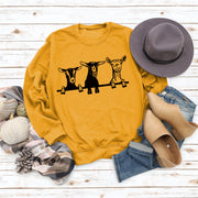 cute alpaca print crew neck sweatshirt, view 7 - MRSLM