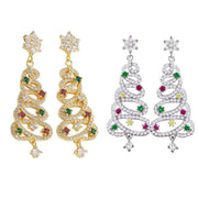 christmas tree zircon tassel earrings, view 10 - MRSLM